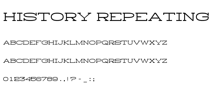 History Repeating Horizontal font